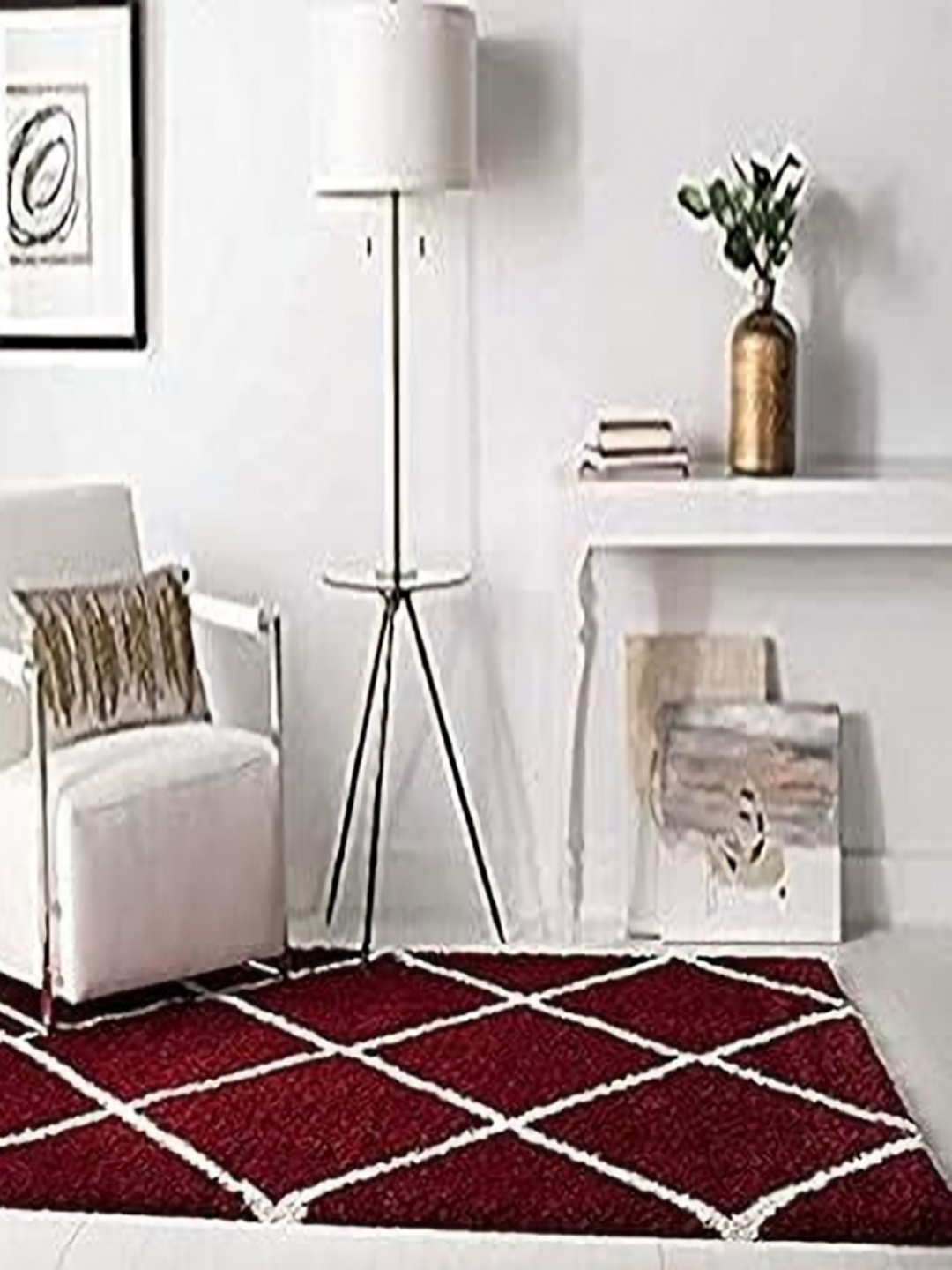 

Banchmark Home Furnishings Red Geometric Handmade Polypropylene Carpet