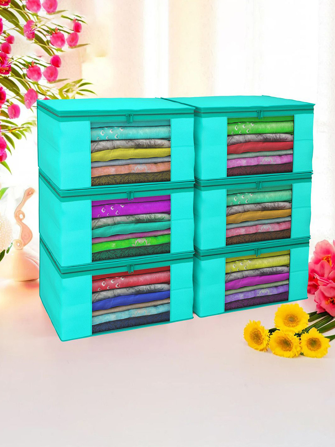 

Kuber Industries Green Set of 6 Regular Drawer Organiser Organisers