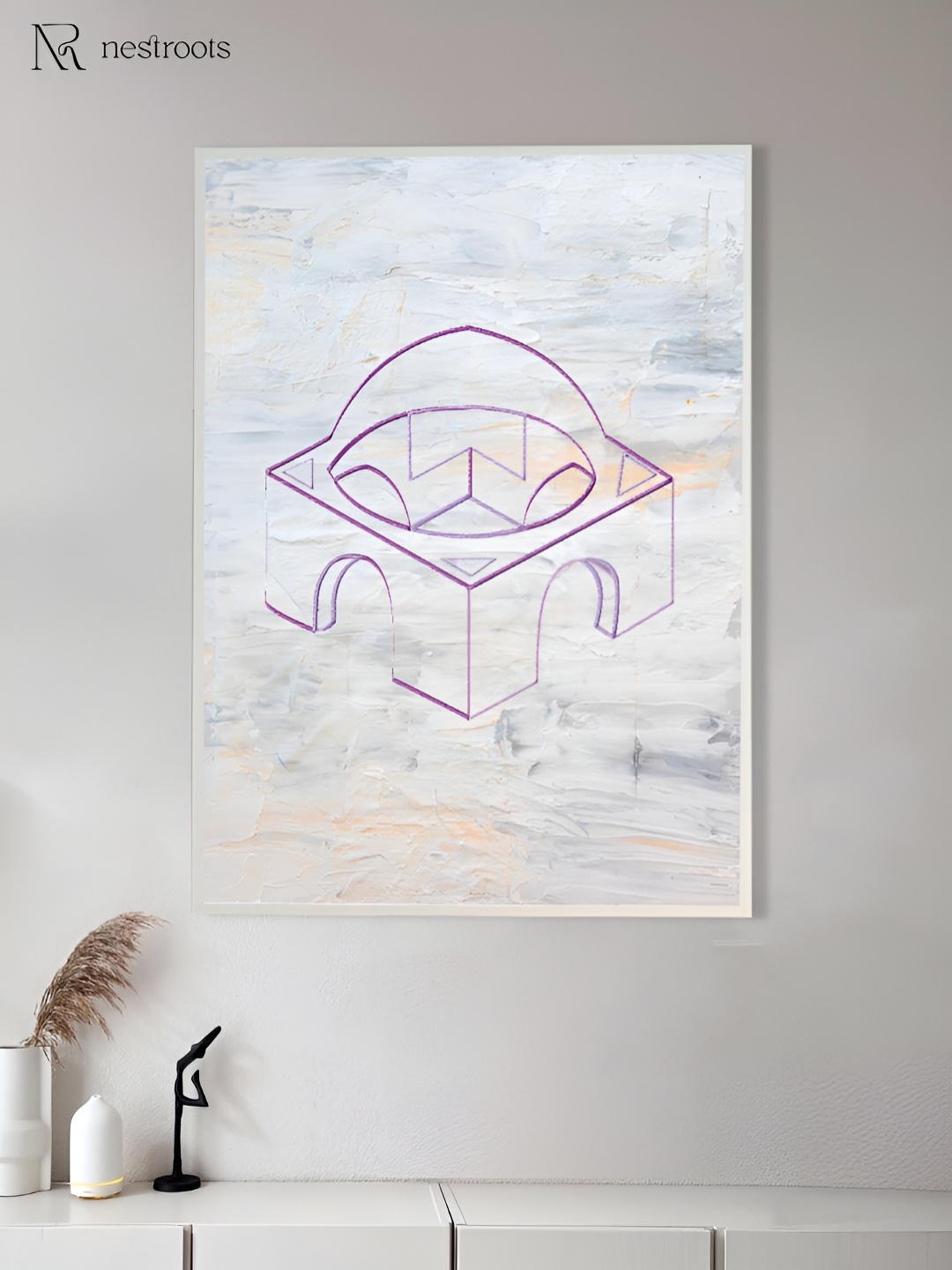 

nestroots Grey & Purple Islamic Tomb Religious Canvas Wall Art