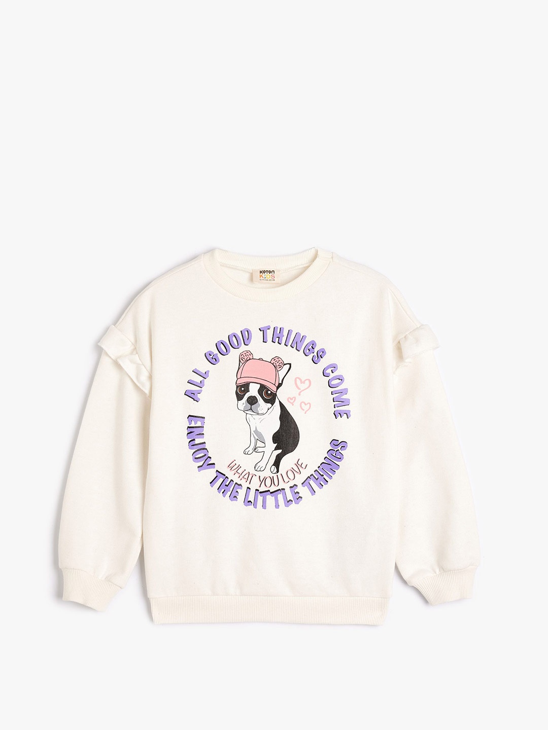 

Koton Girls Typography Printed Sweatshirt, Beige