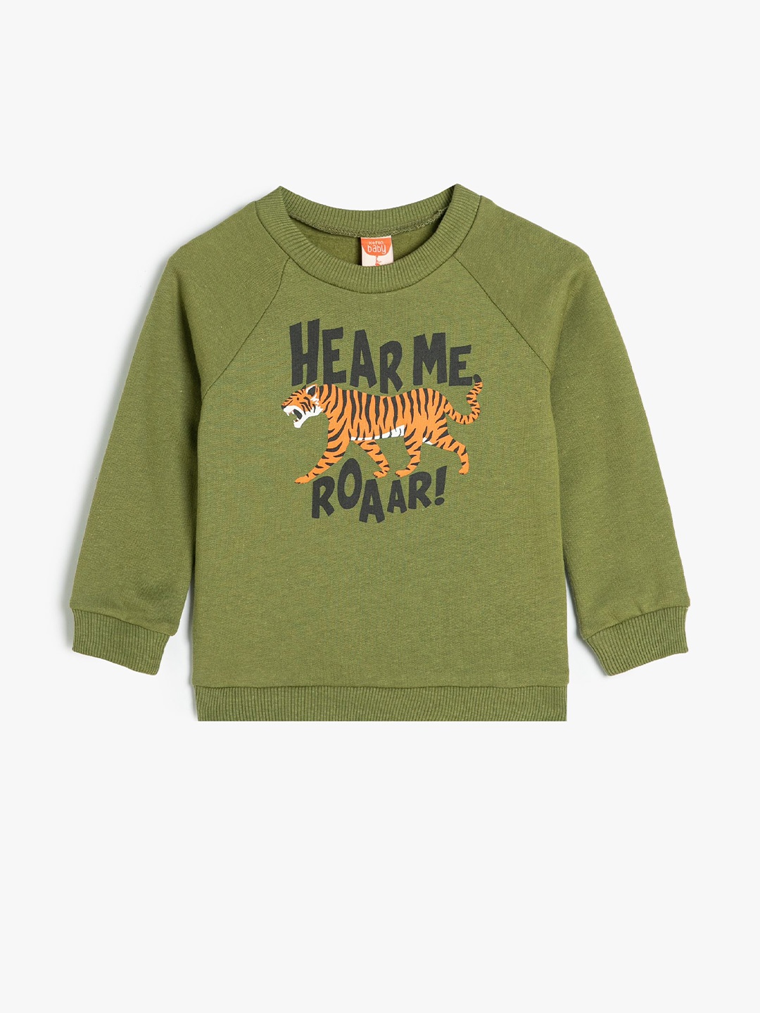 

Koton Boys Typography Printed Sweatshirt, Green