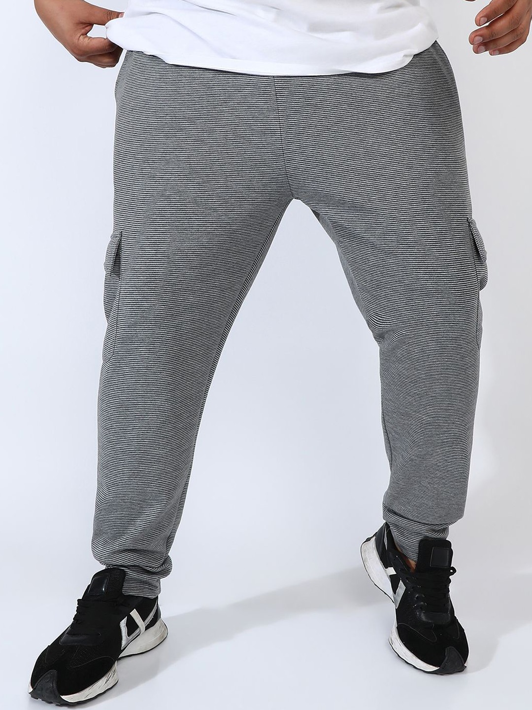 

Instafab Plus Men Printed Relaxed-Fit Track Pants, Grey