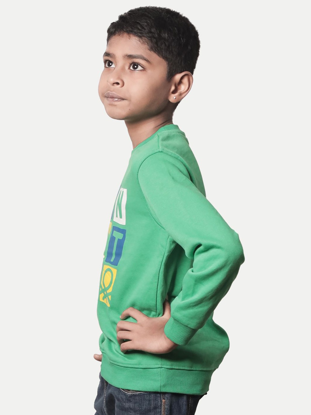 

BAESD Boys Typography Printed Sweatshirt, Green