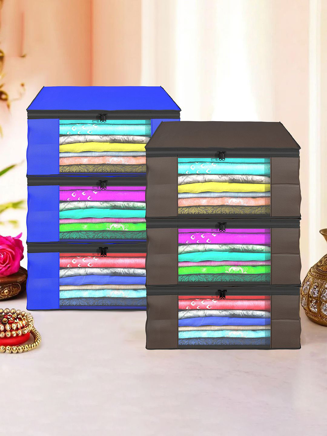 

Kuber Industries Blue Set of 6 Regular Drawer Organiser Organisers
