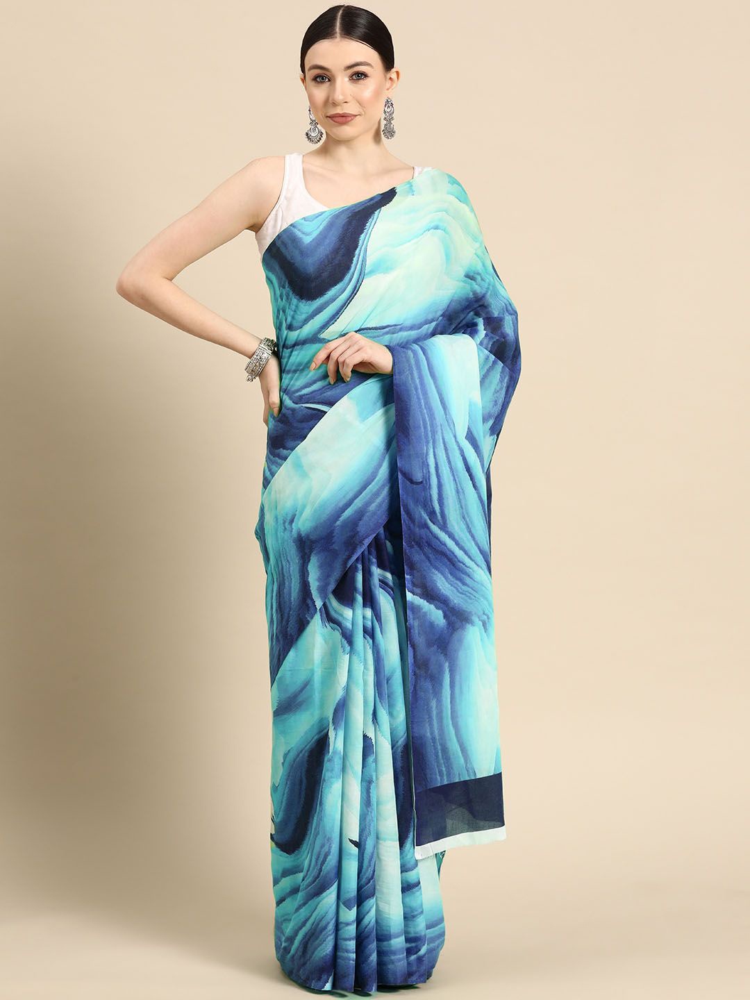 

BUTA BUTI Pure Cotton Saree, Blue