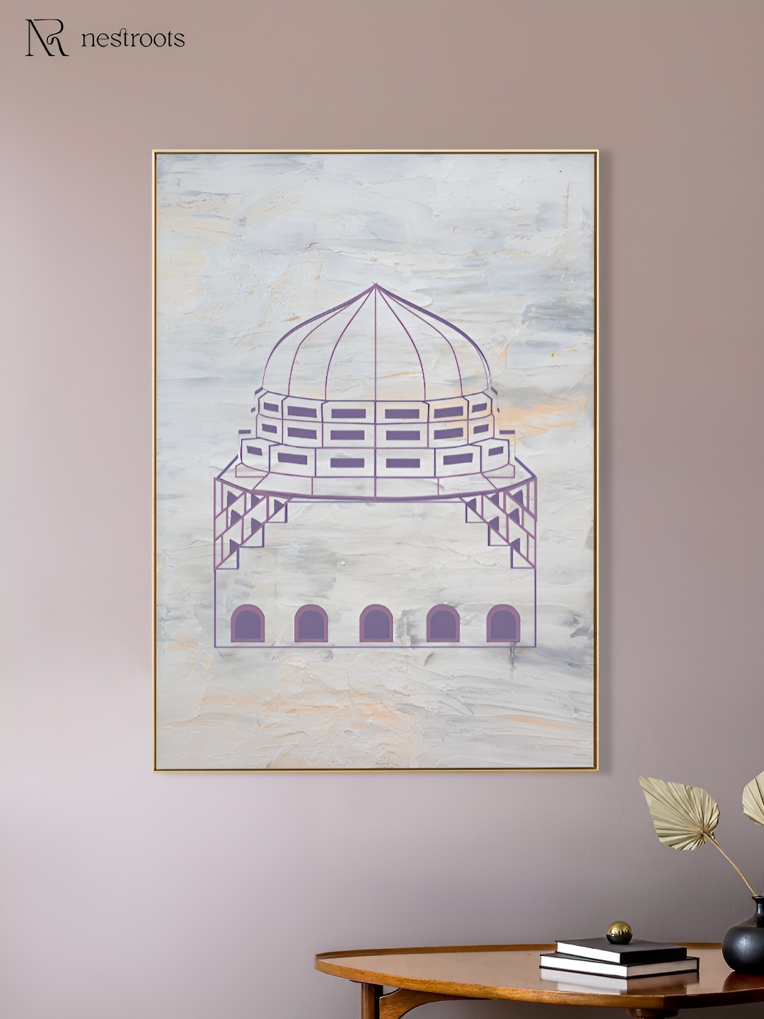 

nestroots Grey & Purple Stunning Islamic Tomb Religious Canvas Wall Art