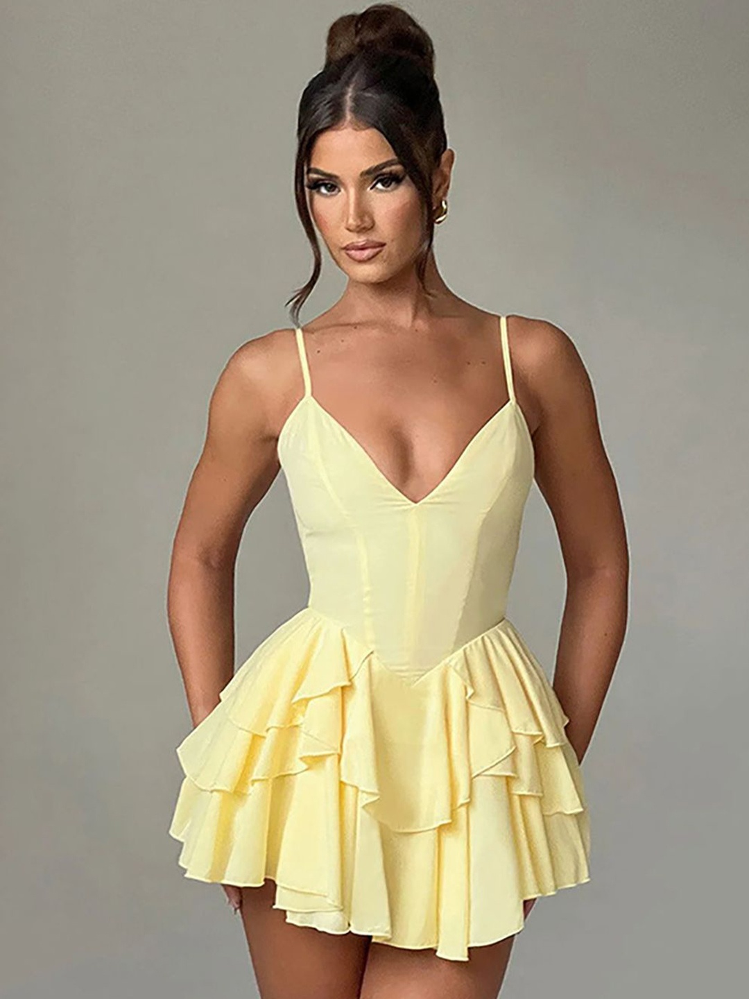 

StyleCast x Revolte Fit & Flare Mini Dress, Yellow