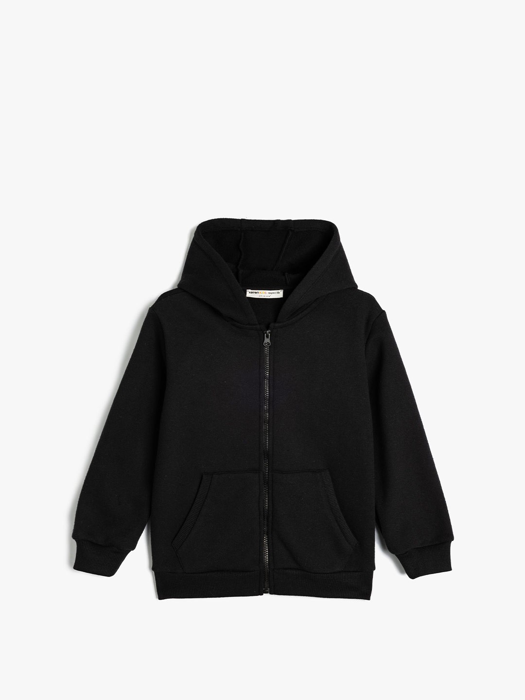

Koton Boys Solid Hooded Sweatshirt, Black