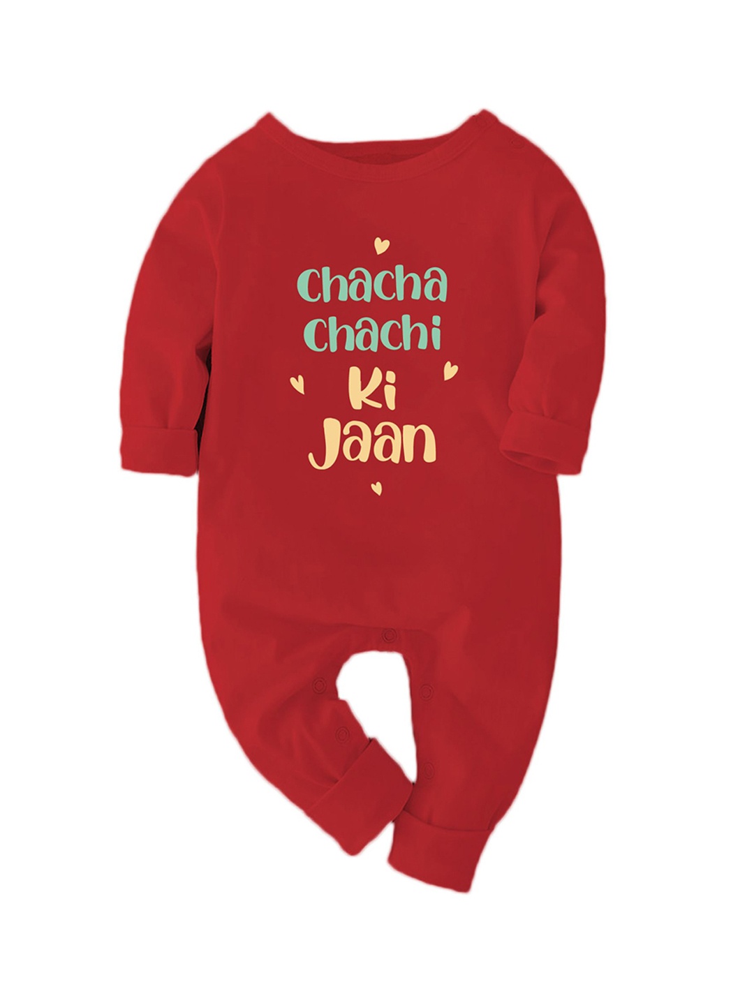

Zeezeezoo Infants Chacha Chachi ki Jaan Printed Cotton Romper, Red