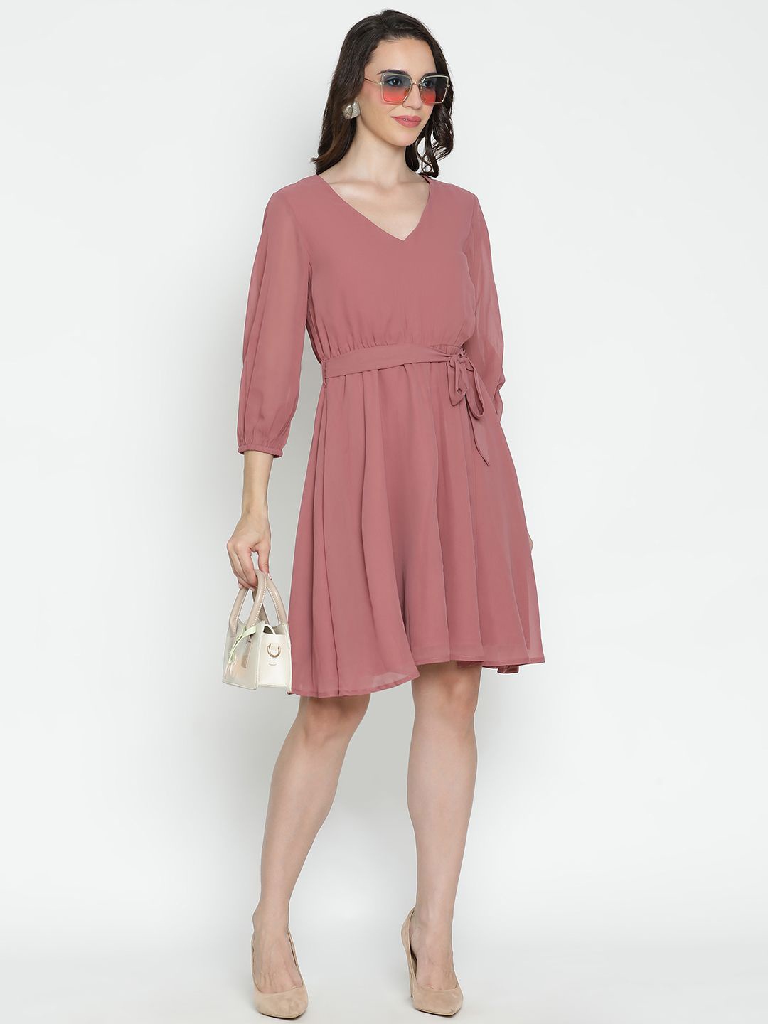 

DRAAX Fashions Fit & Flare Dress, Brown