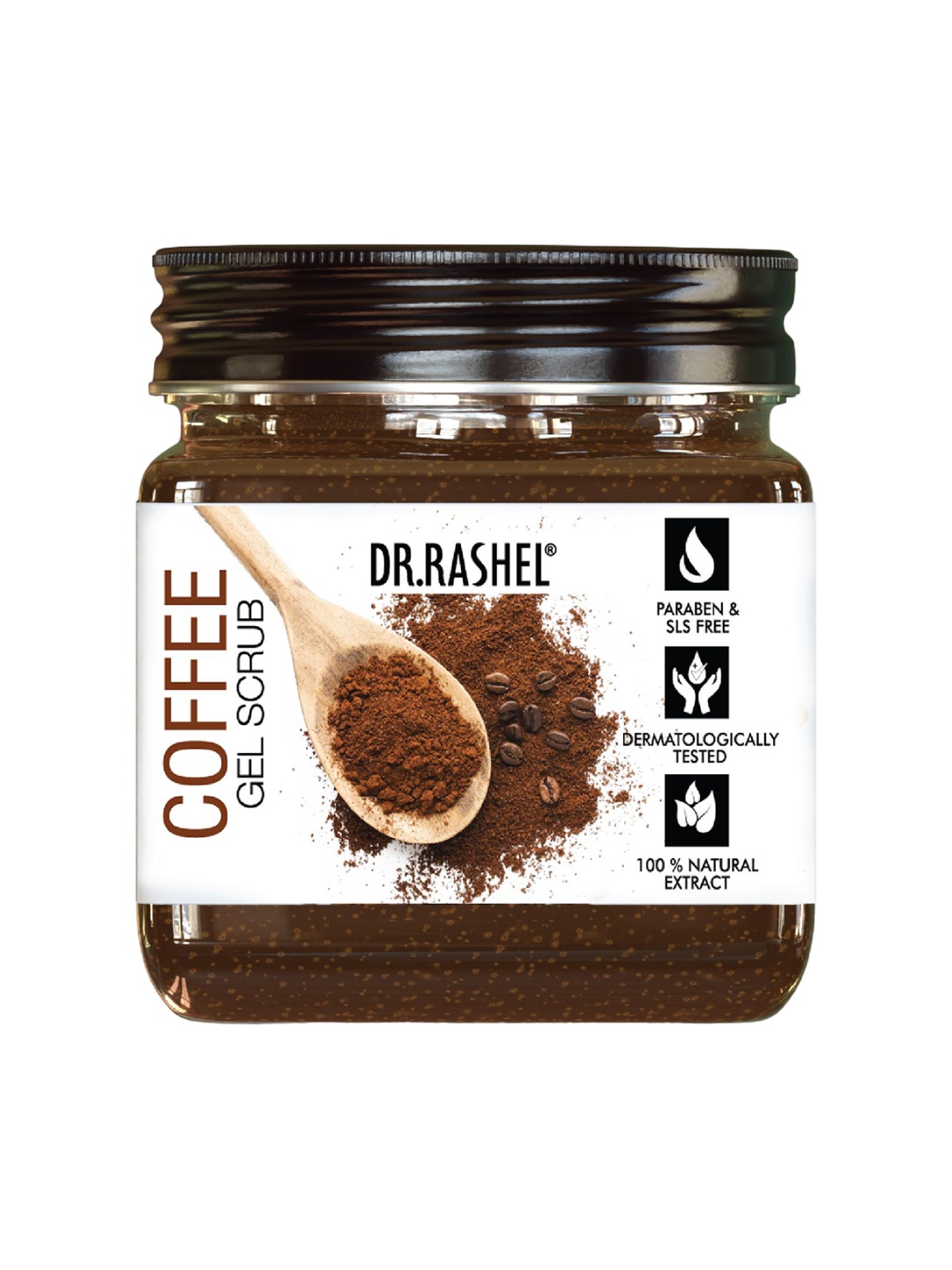

DR.RASHEL Exfoliates Skin Brightening Coffee Gel Scrub - 380 ml, Coffee brown