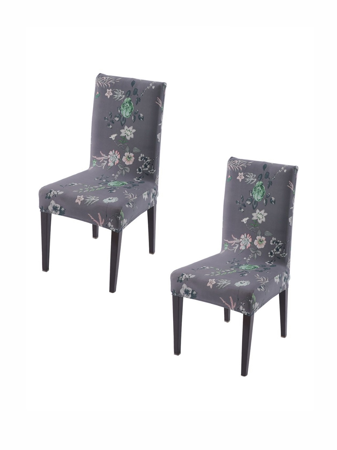 

HOKIPO Set Of 2 Grey Printed Chair Covers