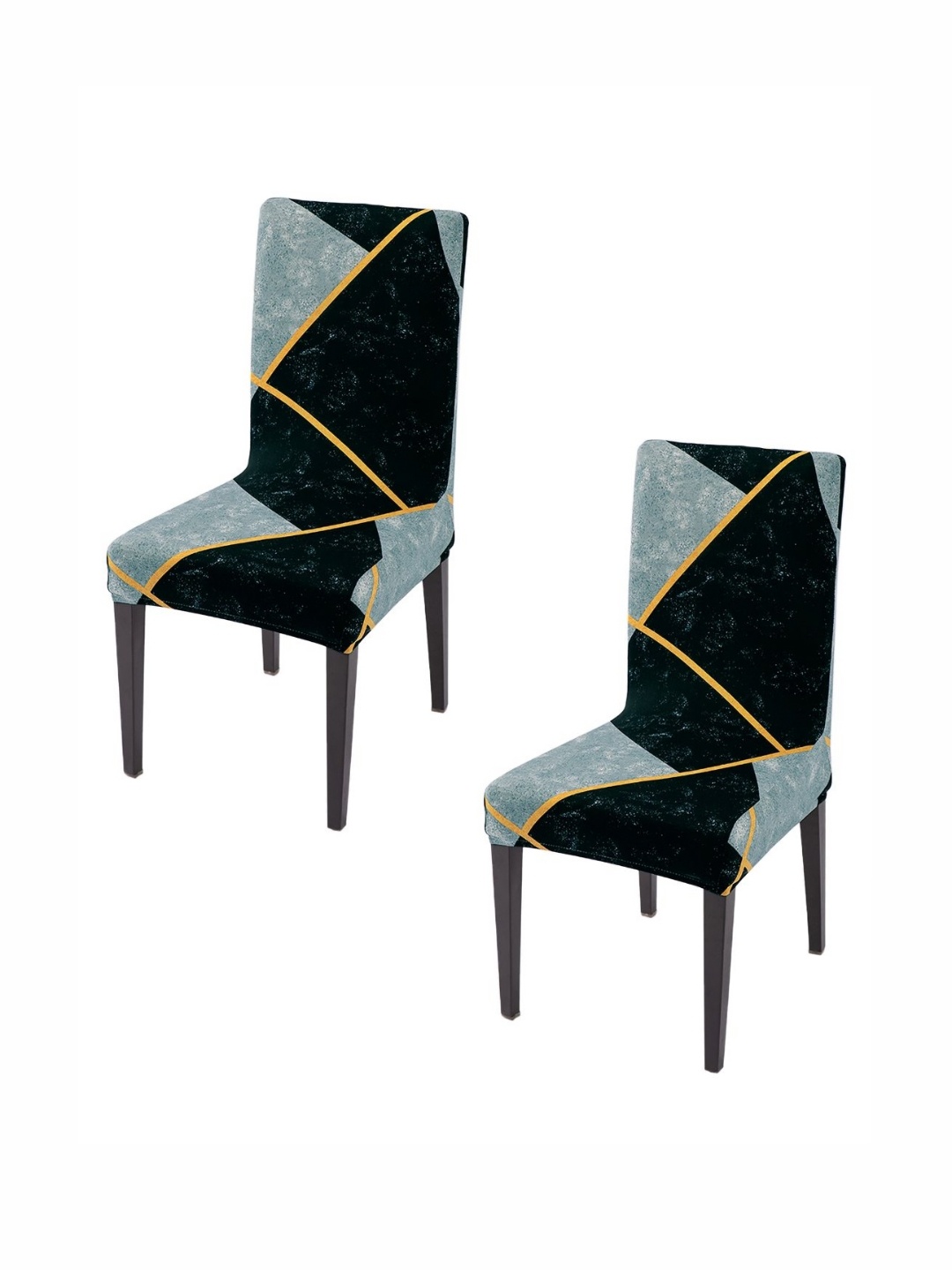 

HOKIPO 2Pcs Grey Black Stretchable Chair Covers
