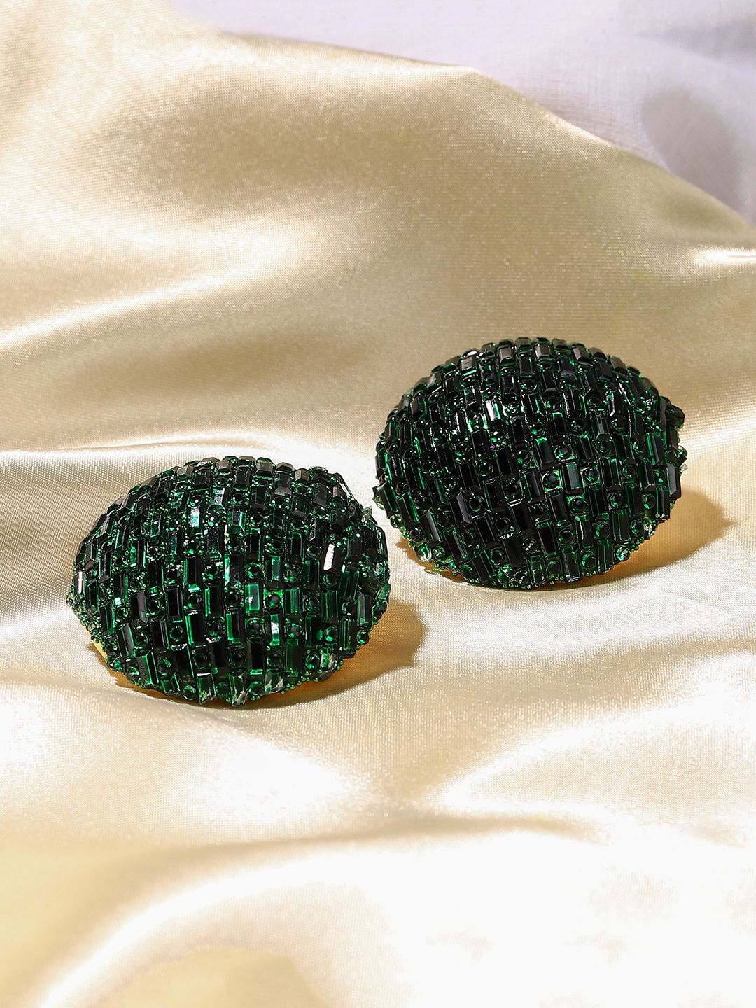 

SOHI Contemporary Studs Earrings, Green