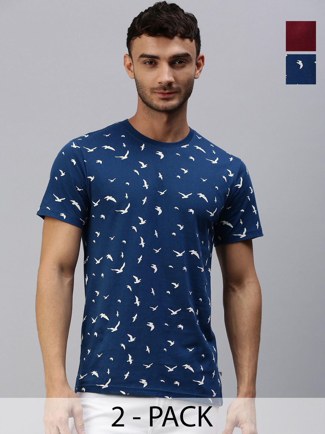

Unibro Men 2 Printed T-shirt, Navy blue