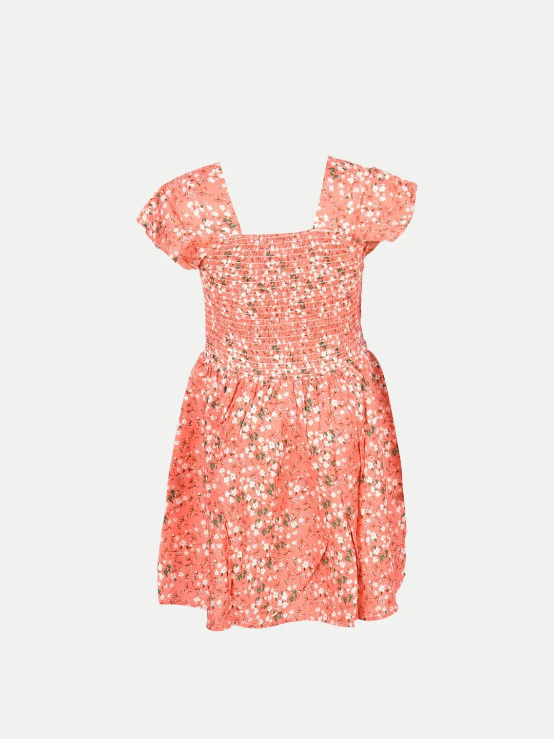 

BAESD Floral Print Flutter Sleeve Fit & Flare Dress, Pink