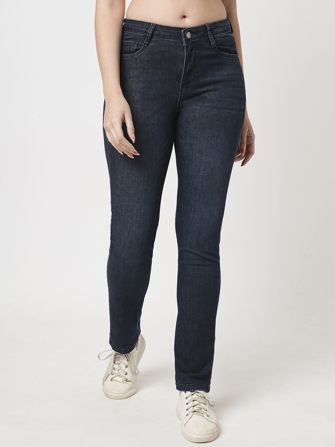 

Kraus Jeans Women Slim Fit Mid-Rise Cotton Stretchable Jeans, Blue