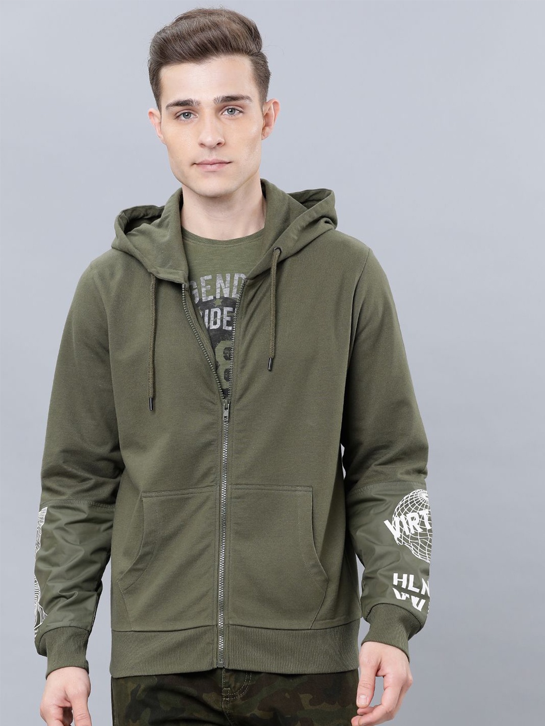 

HIGHLANDER Men Printed Sweatshirt, Olive