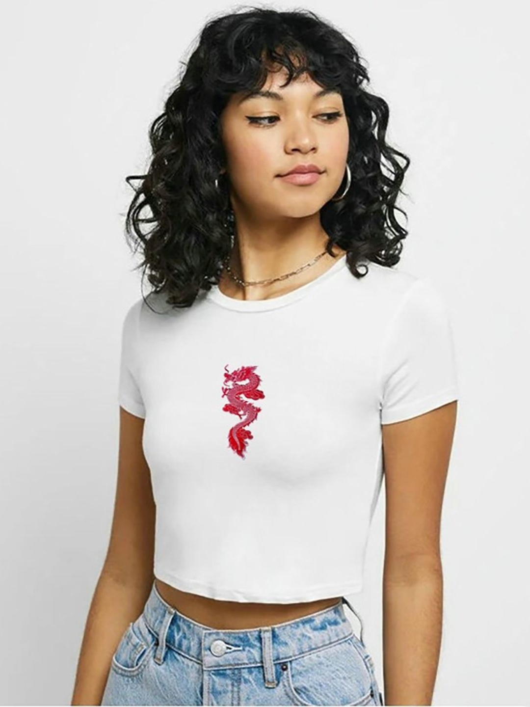 

StyleCast x Revolte Women Drop-Shoulder Sleeves Pockets Slim Fit T-shirt, White