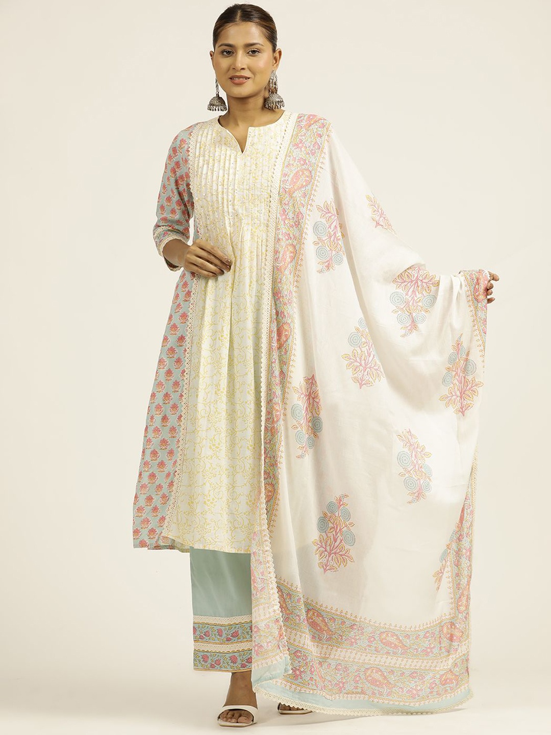 

Jaipur Kurti Cotton Printed Co-ord Set, Blue