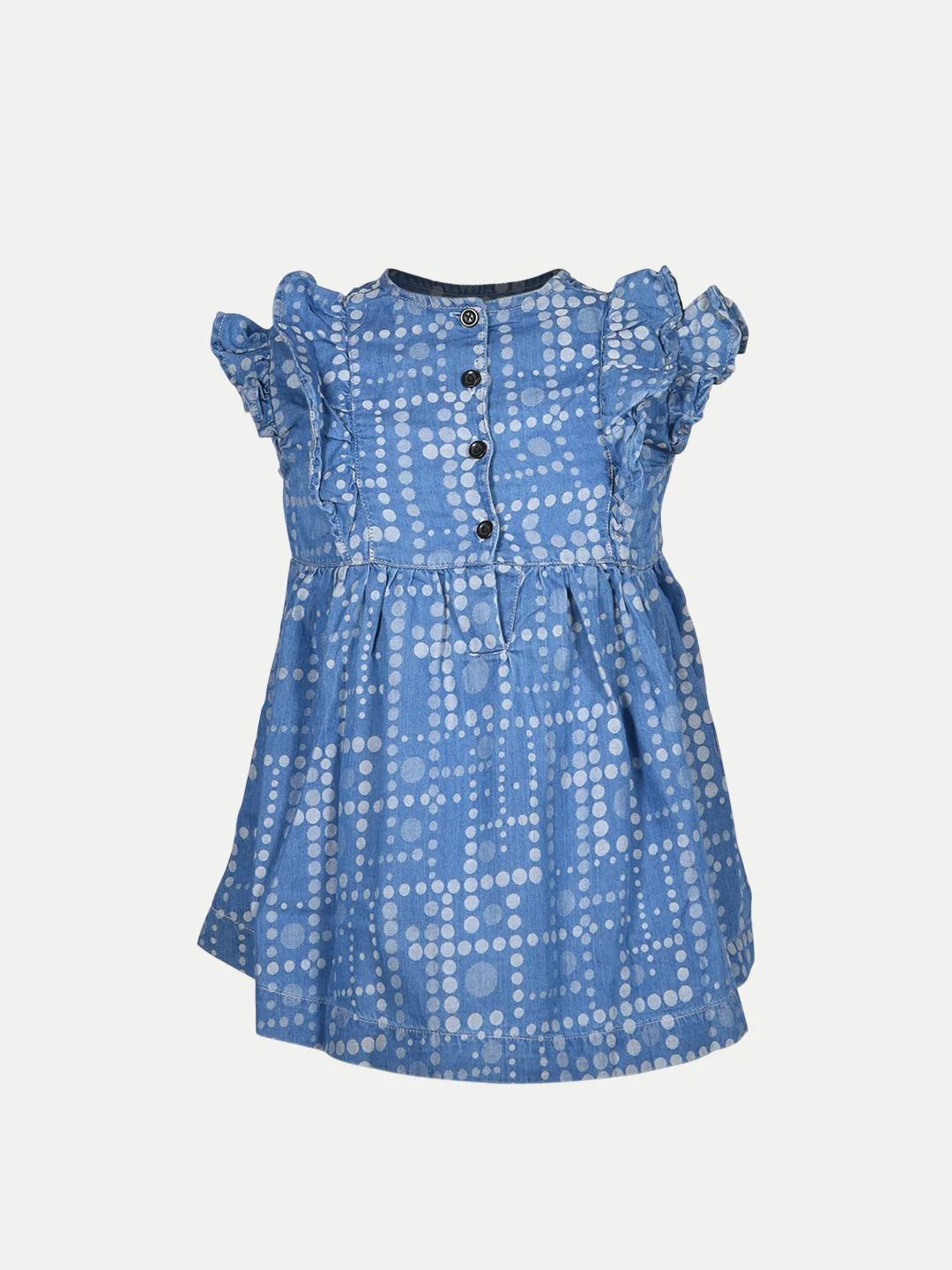 

BAESD Print Cold-Shoulder Fit & Flare Dress, Blue