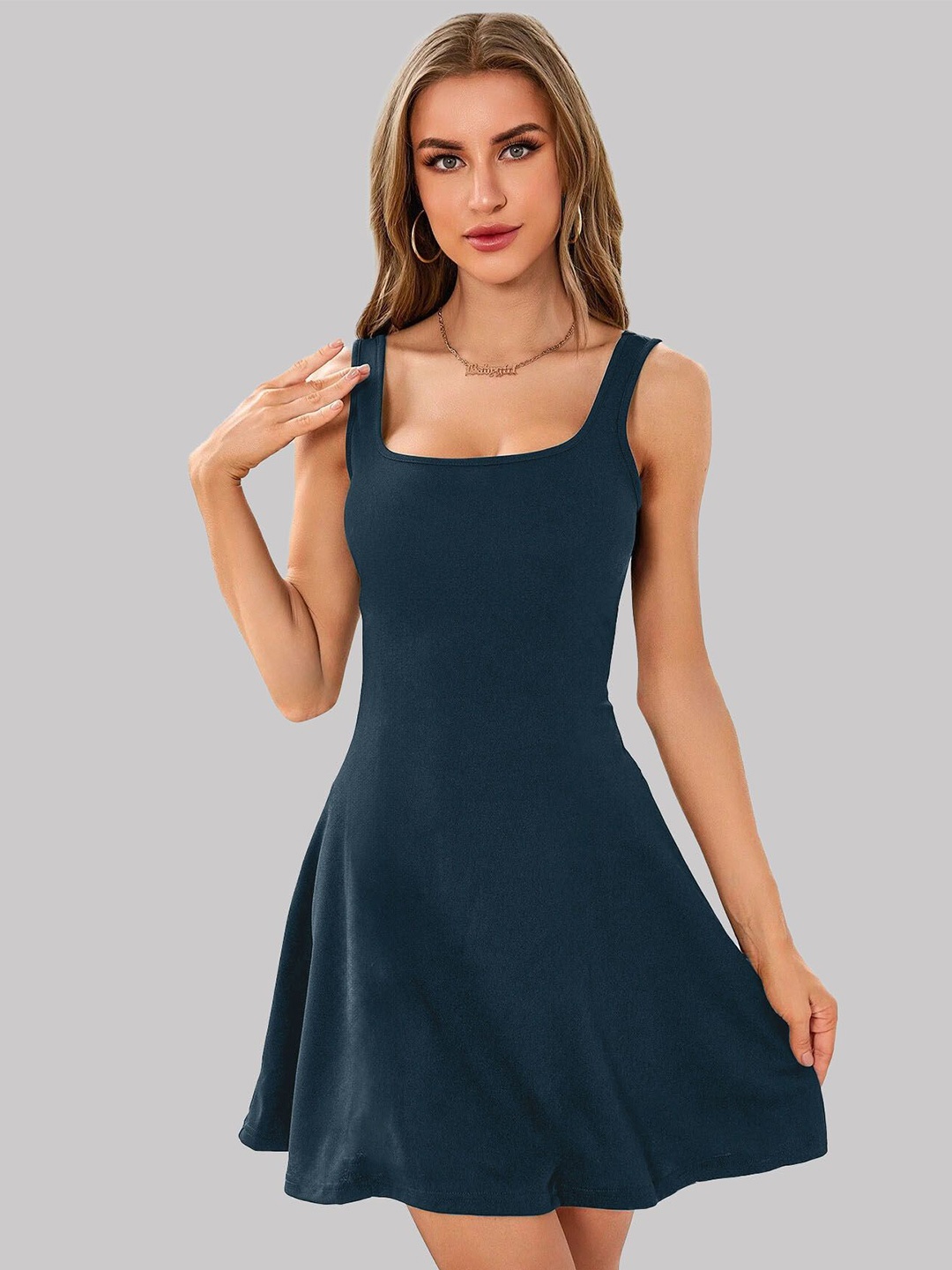 

Tivante Sleeveless Fit & Flared Mini Dress, Teal