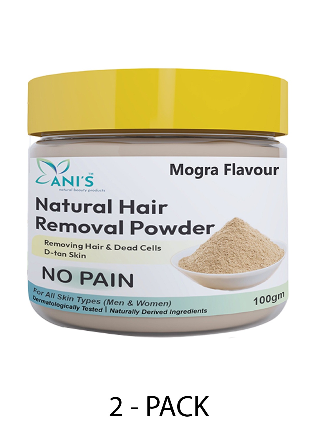 

ANI'S Set Of 2 Mogra Natural Waxing Powder- 100g Each, White