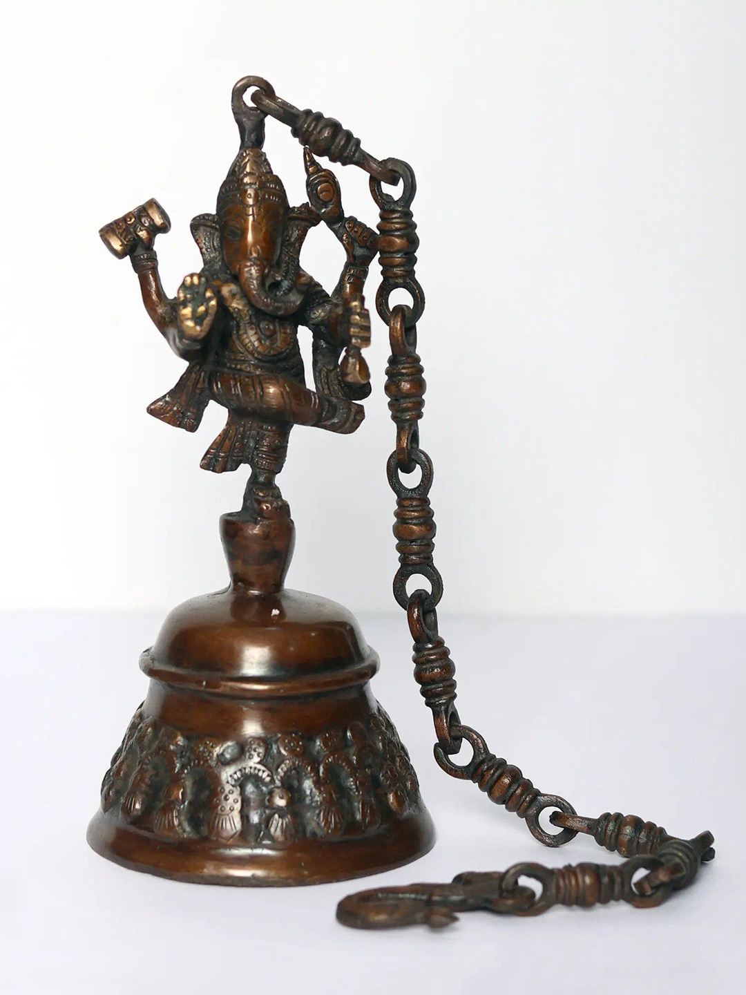 

Exotic India 11" Brass Dancing Ganesha Hanging Bell, Brown