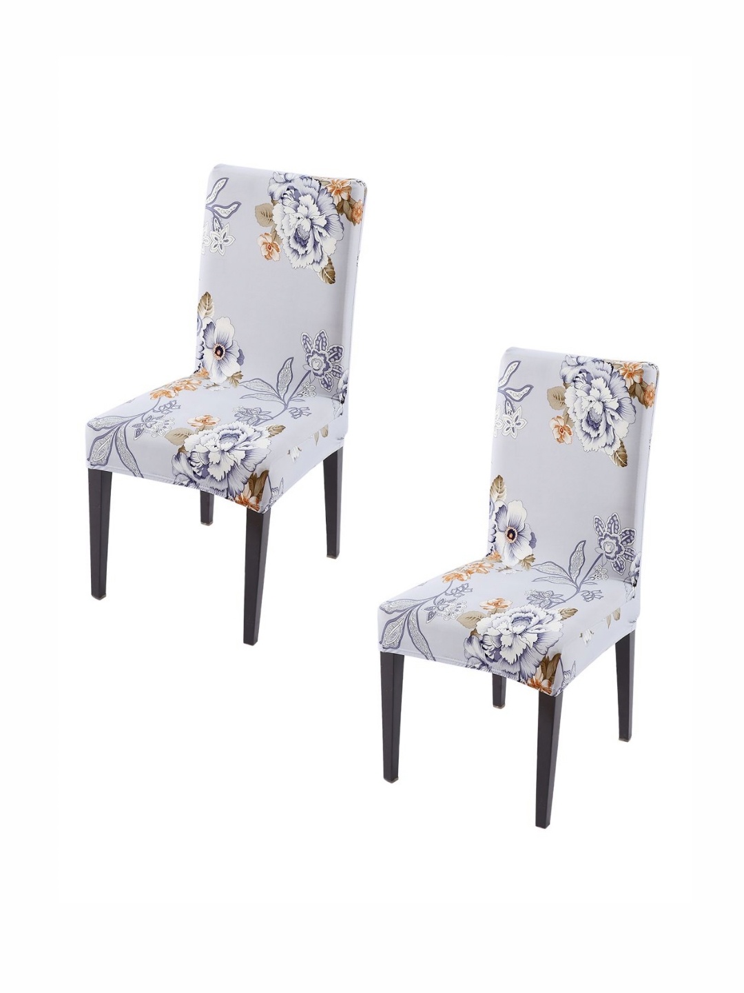 

HOKIPO Set Of 2 Grey Printed Chair Covers