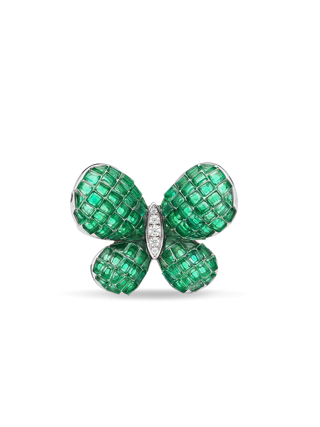 

MISS JO 92.5 Sterling Silver Rhodium Plated Cubic Zirconia Stone Studded Finger Ring