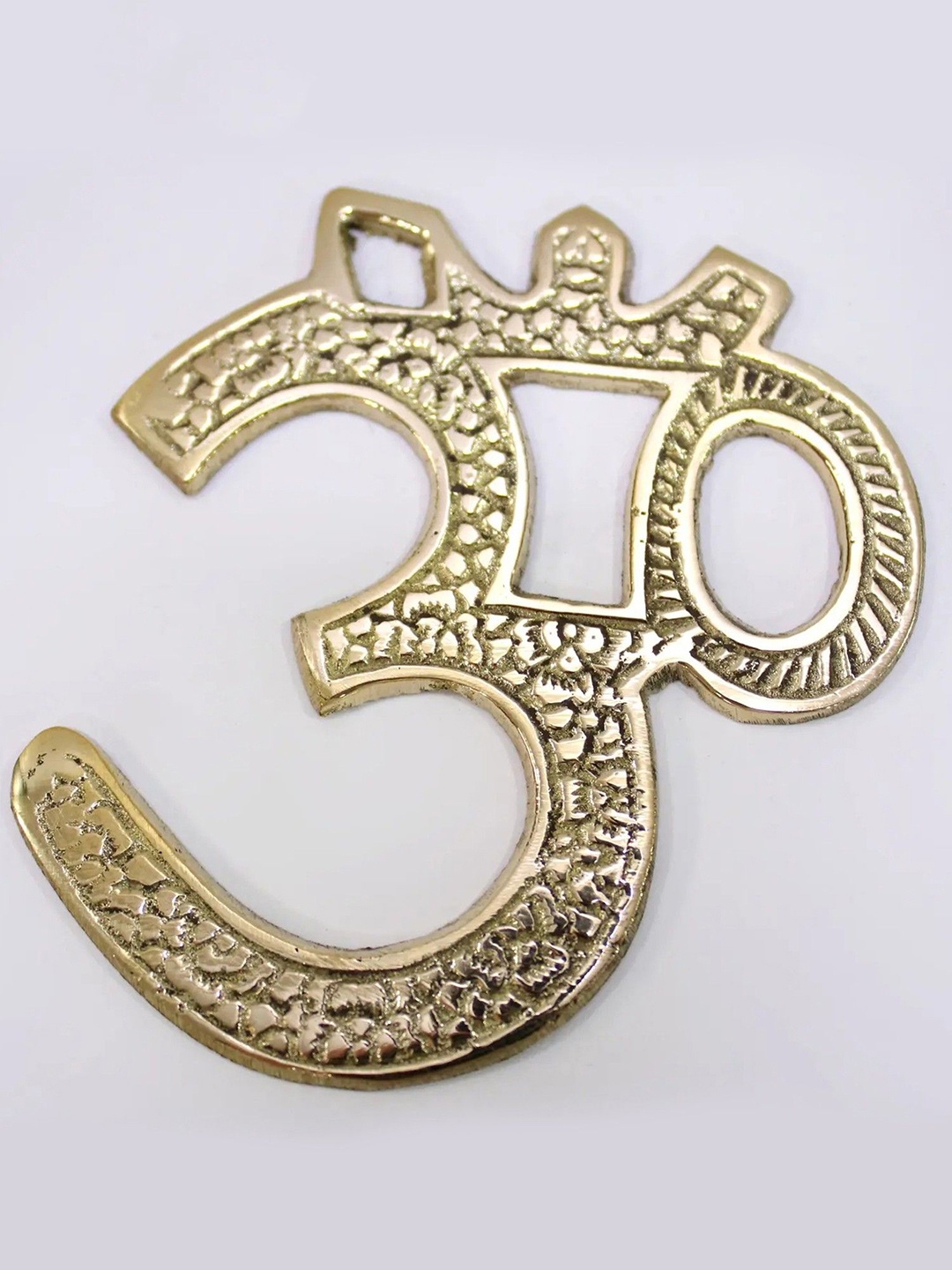 

Exotic India 3" Om (AUM) Wall Hanging in Brass, Gold