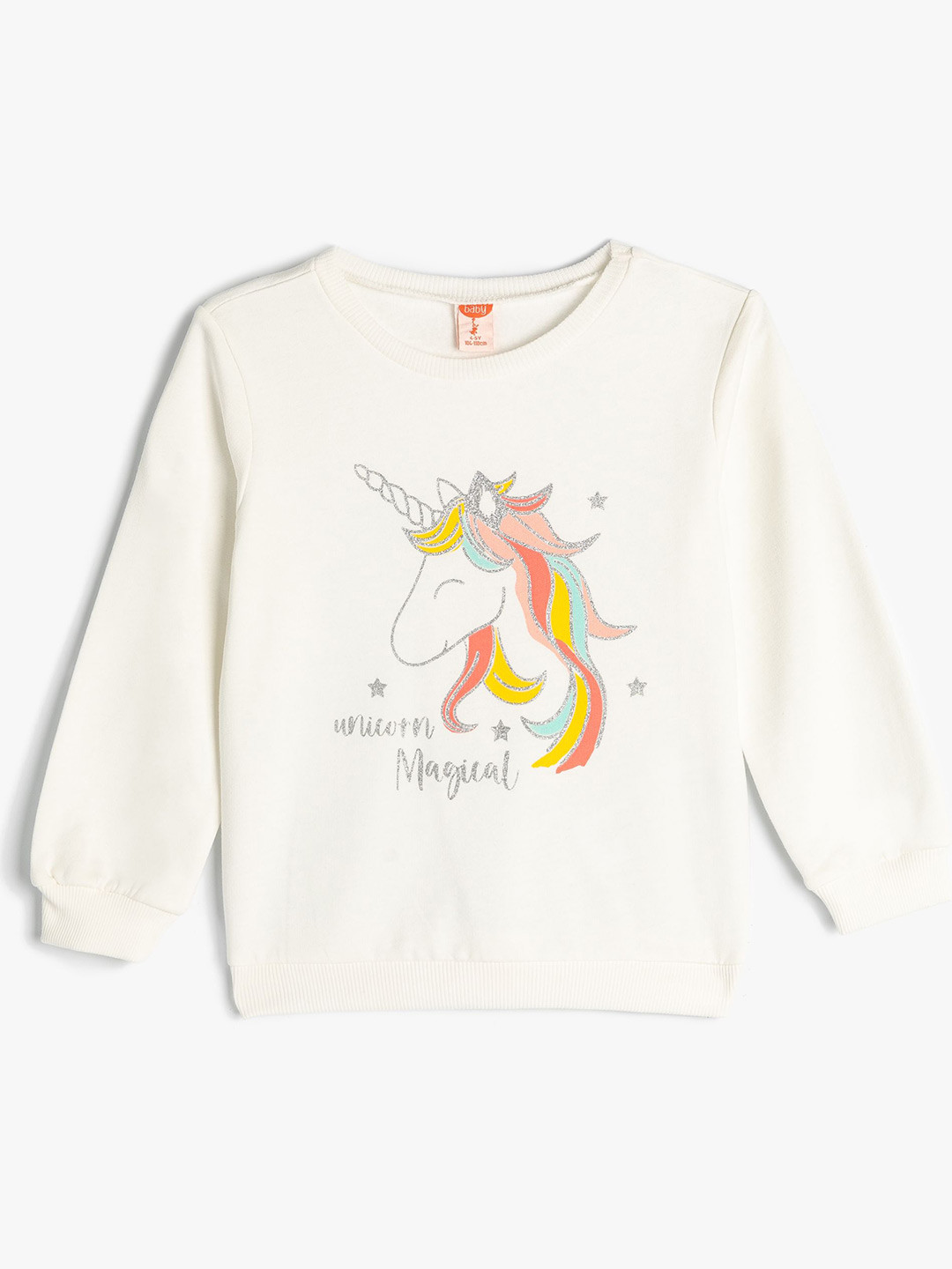 

Koton Girls Graphic Printed Sweatshirt, Beige