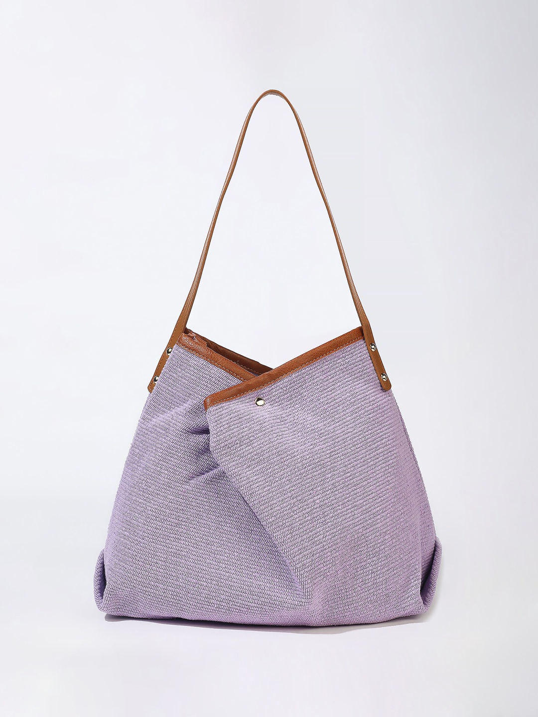 

LULU & SKY Oversized Bucket Hobo Bag with Tasselled, Purple