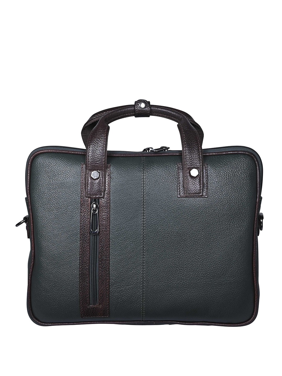 

Calvadoss Men Up To 15 Inch Textured Leather Laptop Bag, Green