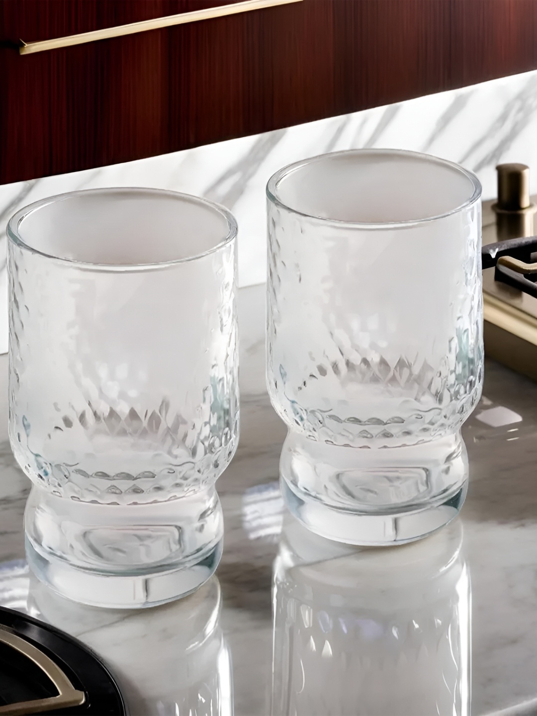 

UMAI 2 Pcs Lead Free Water Glasses 430ml Each, Transparent