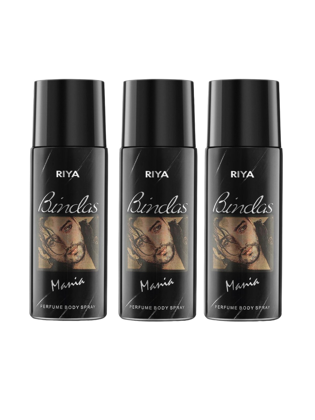 

RIYA Set Of 3 Men Bindas Deodorant Body Spray- 150 ml Each, Black