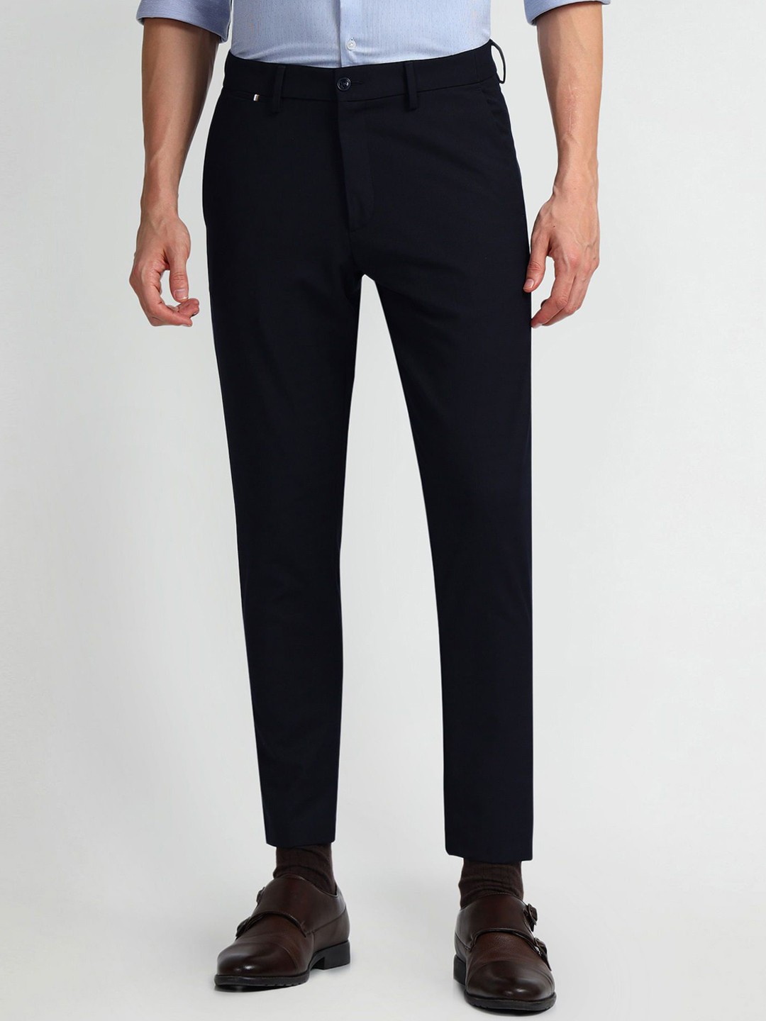 

Arrow New York Men Tapered Fit Trousers, Blue