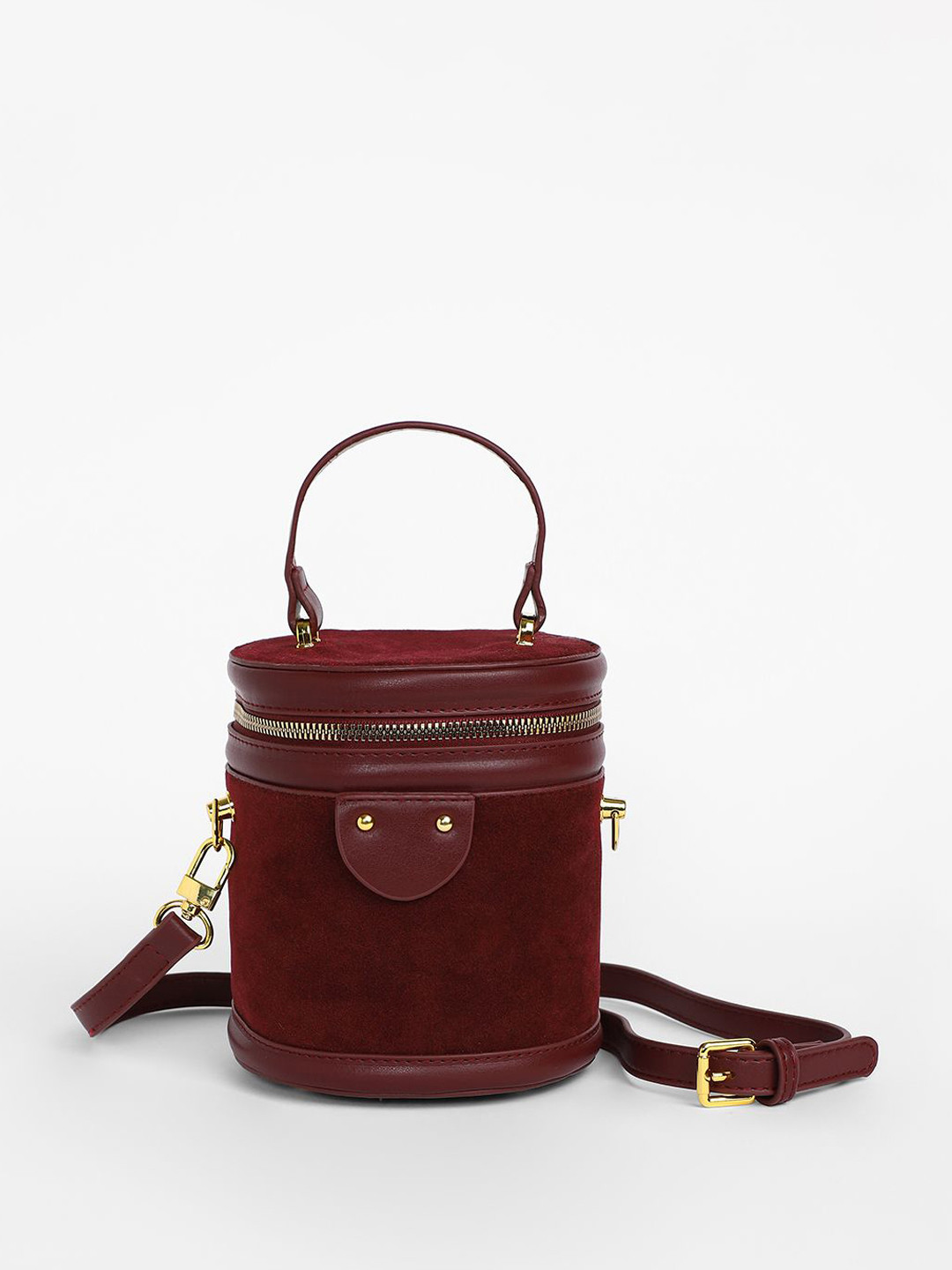 

HAUTE SAUCE by Campus Sutra Leather Structured Handheld Bag, Red