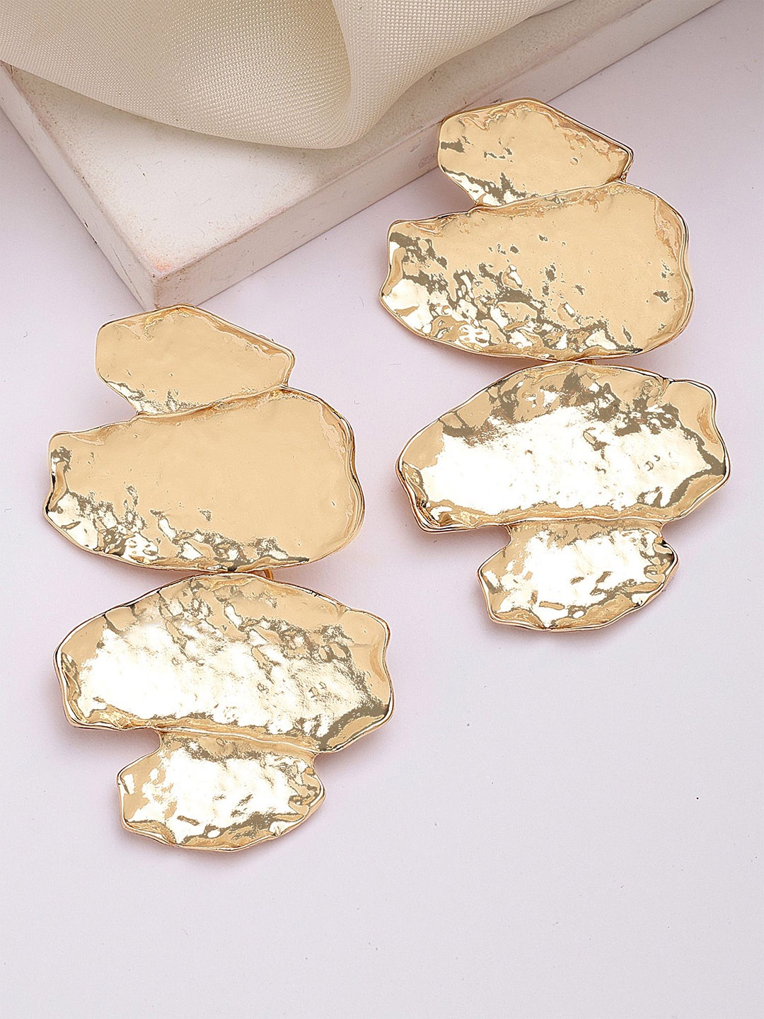 

Bohey by KARATCART Contemporary Drop Earrings, Gold