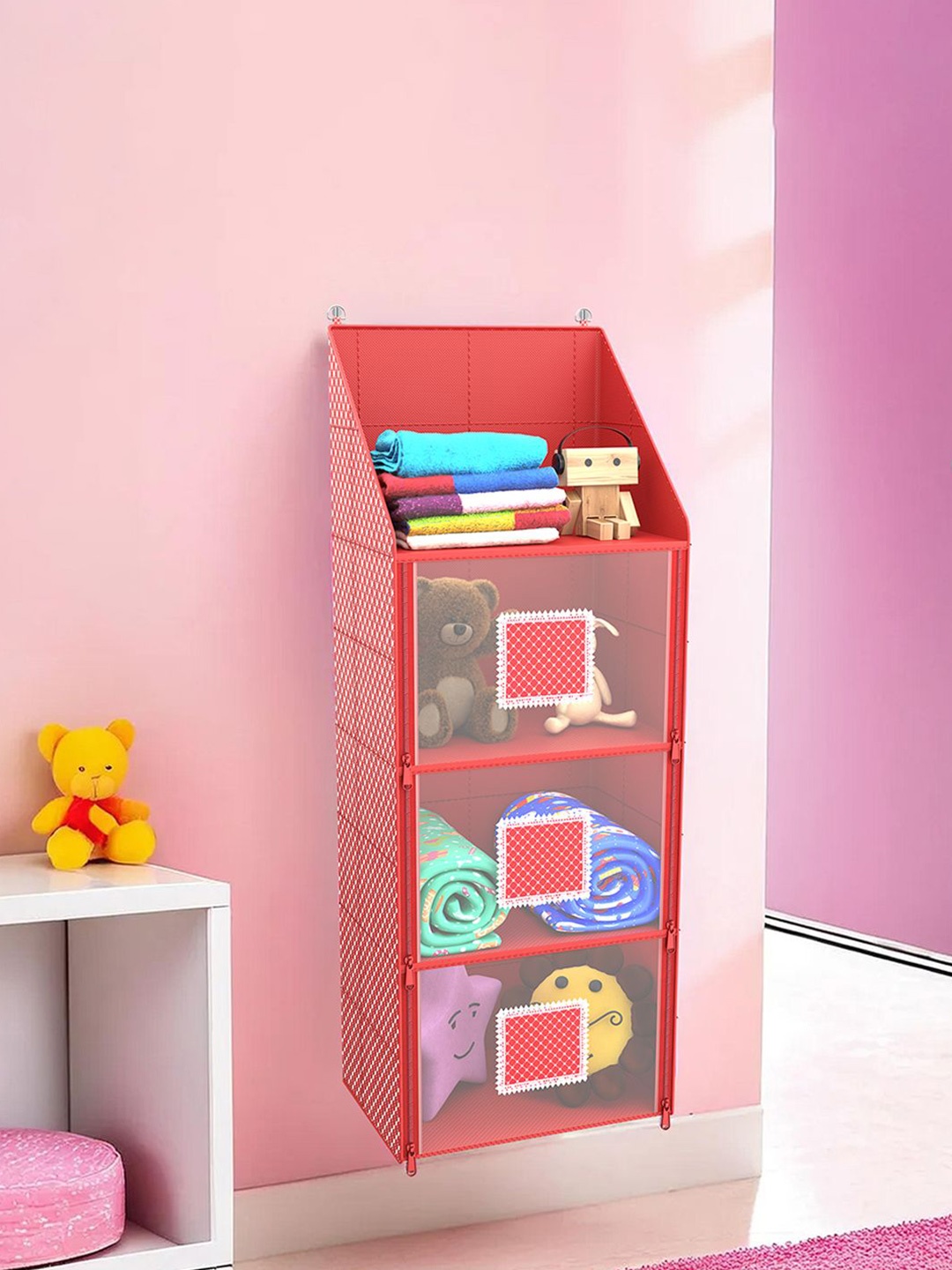 

Kuber Industries Red Set of 1 Regular Multi-Utility Organisers