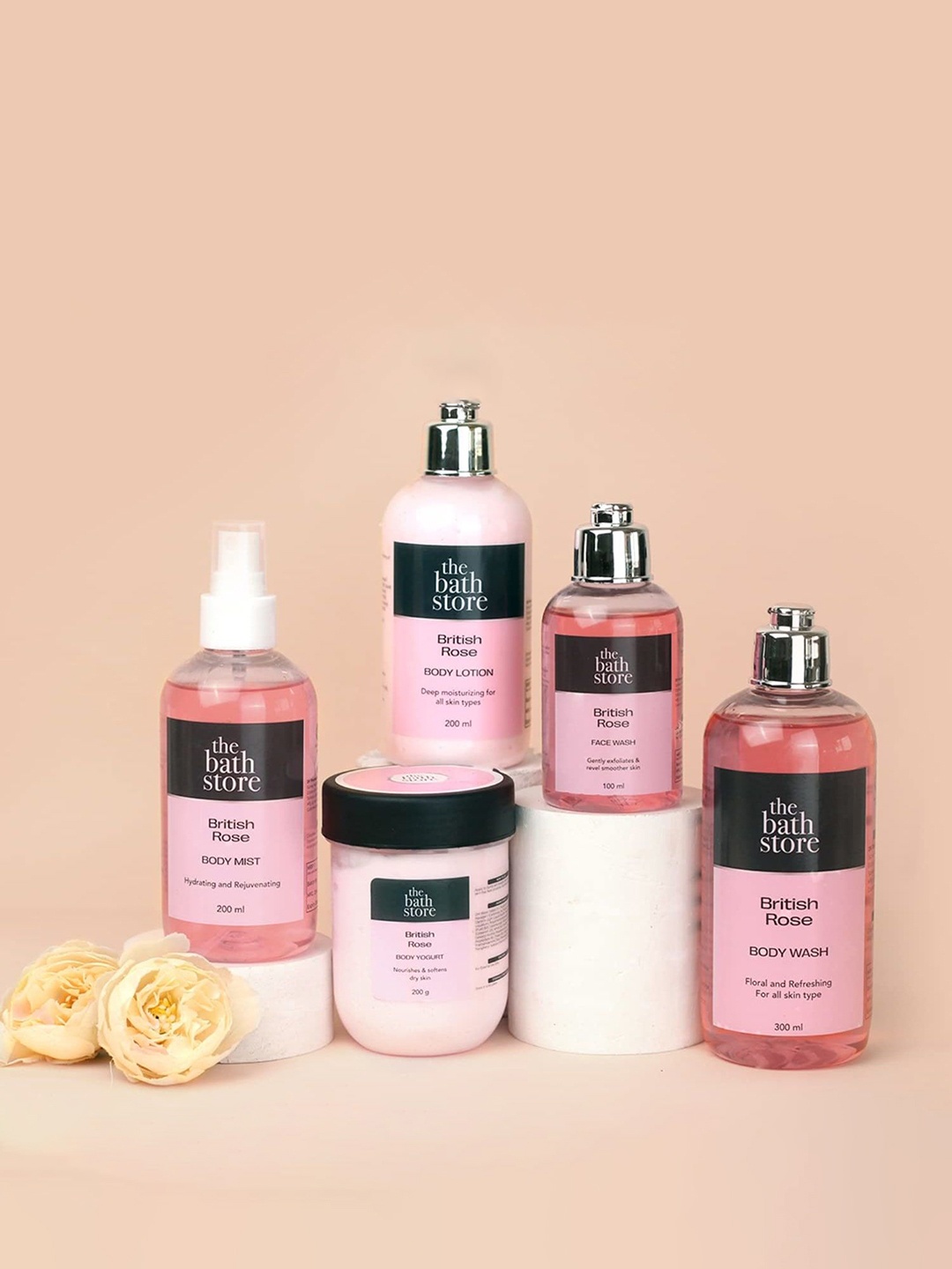 

The Bath Store British Rose Set Of 5 Body Mist - 200ml Each, Pink