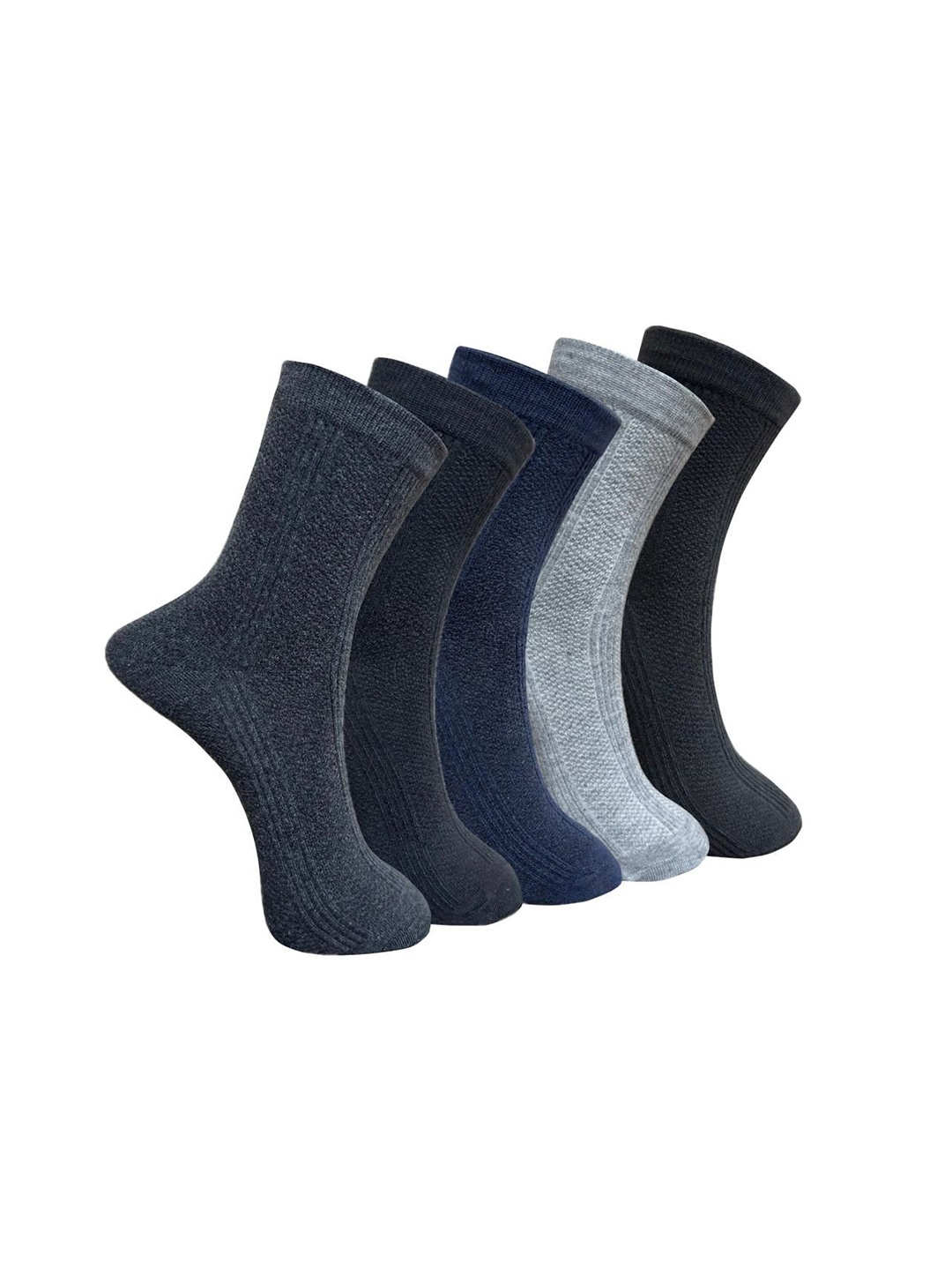

HRX by Hrithik Roshan 5Pcs Calf Length Socks, Grey