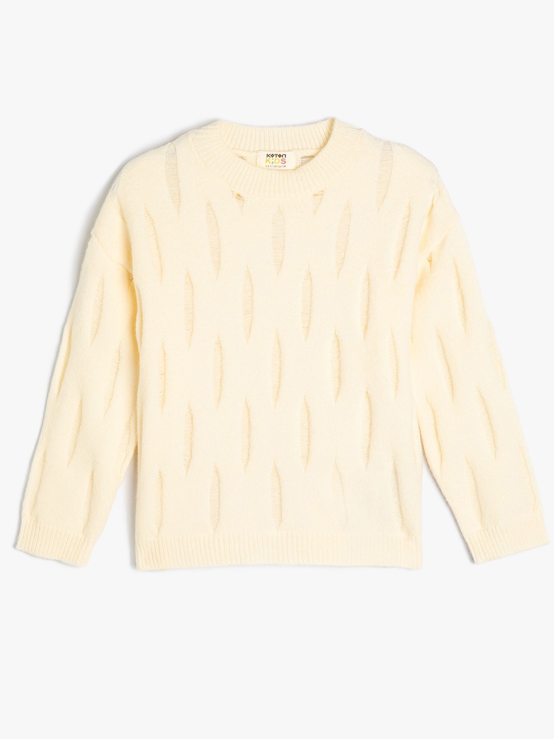 

Koton Girls Cable Knit Pullover, Beige