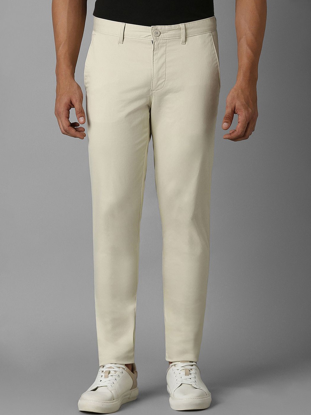 

Louis Philippe Sport Men Solid Smart Casual Trousers, Cream