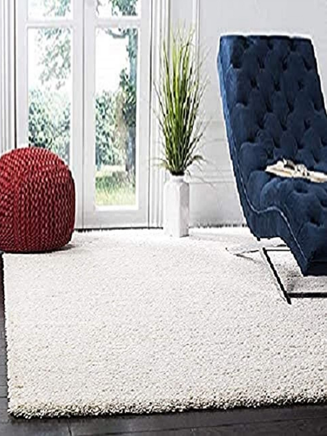 

Banchmark Home Furnishings Cream-Coloured Solid Handmade Polypropylene Carpet