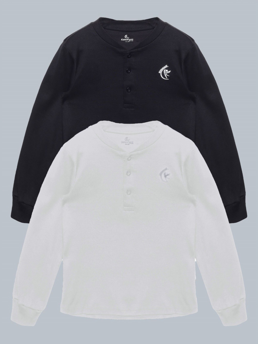 

KiddoPanti Kids 2 Henley Neck Applique T-shirt, Black