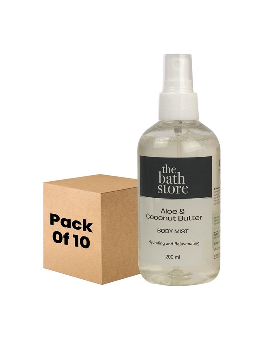 

The Bath Store Set Of 10 Aloe Coconut Body Mist- 200ml Each, Transparent