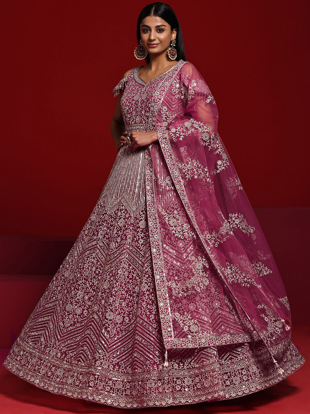 

Libas Art Women Embellished Ethnic Gown Dresses, Pink