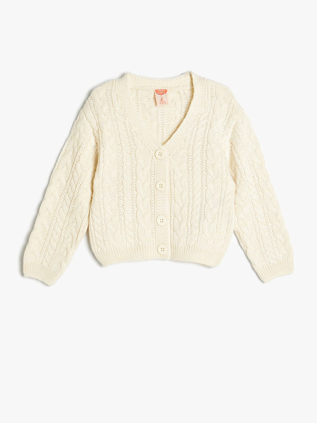 

Koton Girls Cable Knit Cardigan, Beige