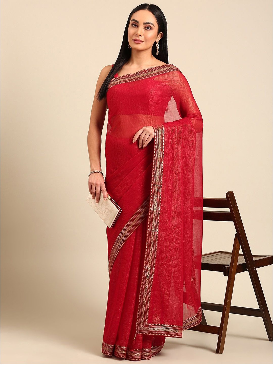 

all about you Pure Georgette Saree, Maroon